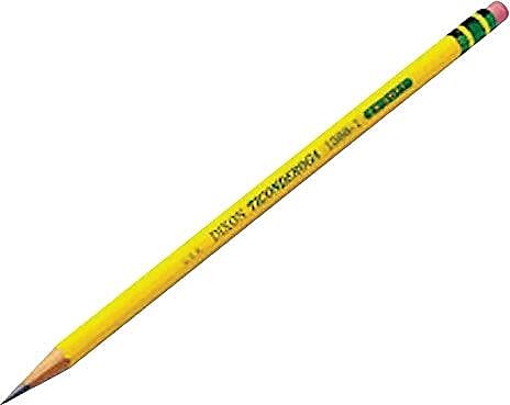 Ticonderoga Wood-Cased Pencils, Unsharpened, #3 H Hard, Yellow, 12 Count