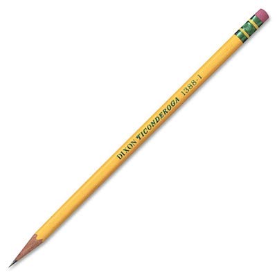 Ticonderoga Wood-Cased Pencils, 1 B Extra Soft, Yellow, 12 Count