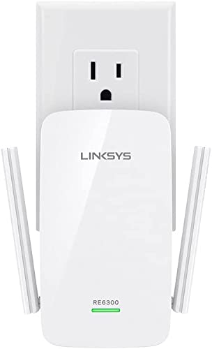Linksys WiFi Extender, WiFi 5 Range Booster, Dual-Band Booster, 1,000 Sq. ft Coverage, Speeds up to (AC750) 750Mbps - RE6300 (Renewed)