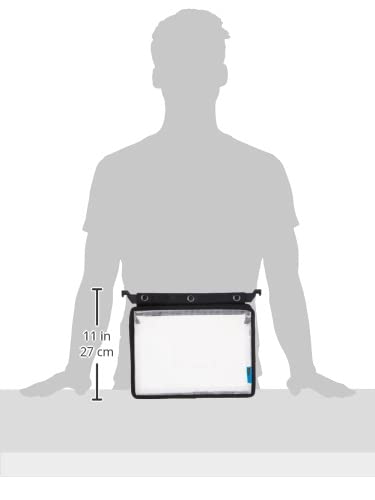 Advantus Expanding Zipper Pouch, 13 x 9.25, Black/Clear