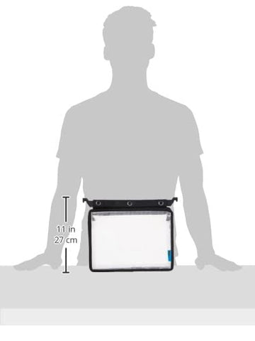 Advantus Expanding Zipper Pouch, 13 x 9.25, Black/Clear