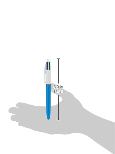 BIC 4-Color Retractable Ballpoint Pens with 1.0 mm Medium Point and Assorted Ink Colors, 12-Count Pack