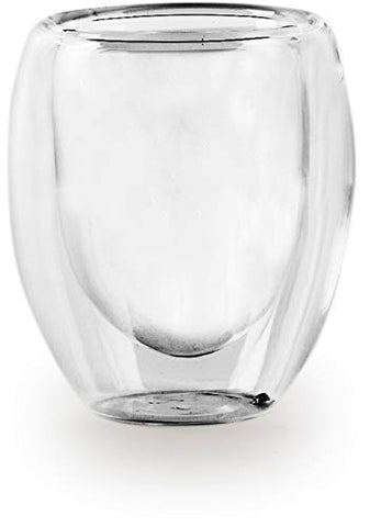 Circleware Thermax Double Wall Insulated Heat Resistant Espresso Latte Glass Cappuccino Tea & Coffee Cups, 4-Piece Set, Home & Kitchen Beverage Drinking Entertaining Glassware, 2.7 oz 4-pc Shots