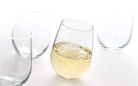 Anchor Hocking Vienna Stemless White Wine Glasses, 15 oz (Set of 4)