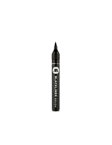MOLOTOW Blackliner Pen, Brush Tip with Refillable Barrel, Quick Dry Black Permanent Archival Ink, 1 Each (703.212)