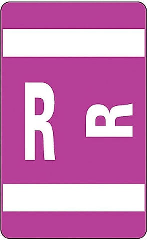 Smead AlphaZ ACCS Color-Coded Alphabetic Label, R, Purple, 100 Labels per Pack (67188)