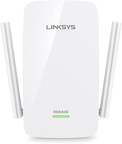 Linksys WiFi Extender, WiFi 5 Range Booster, Dual-Band Booster, 1,000 Sq. ft Coverage, Speeds up to (AC750) 750Mbps - RE6300 (Renewed)