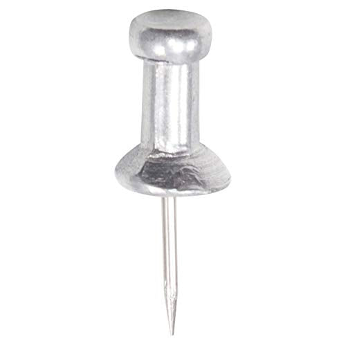 GEM CPAL3 Aluminum Head Push Pins, Aluminum, Silver, 3/8-Inch, 100/Box