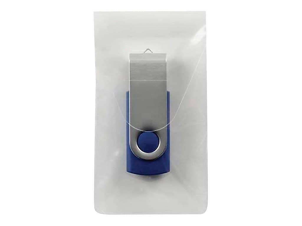 Smead Self-Adhesive Poly USB Flash Drive Pocket, 2"W x 3,5"H, Clear 6 per Pack (68150)