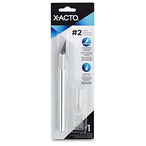 X-ACTO #2 Knife With Safety Cap, Sharp, Durable, Precision Knife, 1 Count - For Medium Cutting and Trimming