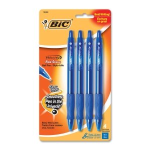 BIC Velocity Ballpoint Pen,Ink Color: Blue - 4 / Pack