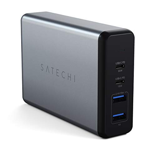 Satechi 108W Pro USB C PD Desktop Charging Station – 2 USBC PD & 2 USB A Ports, Compatible with 2025/2020/2019 MacBook Pro, 2020/2018 MacBook Air, M5/M1 iPad Pro/Air, iPhone 16 (Pro/Pro Max/Plus - US)