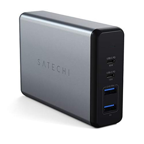 Satechi 108W Pro USB C PD Desktop Charging Station – 2 USBC PD & 2 USB A Ports, Compatible with 2025/2020/2019 MacBook Pro, 2020/2018 MacBook Air, M5/M1 iPad Pro/Air, iPhone 16 (Pro/Pro Max/Plus - US)