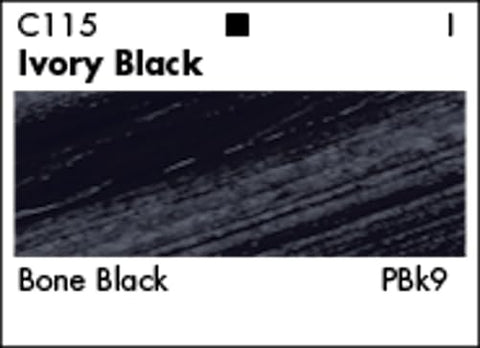 Grumbacher Academy Acrylic Paint, Gloss, 200ml/6.8 oz Plastic Tube, Ivory Black (C115P200)