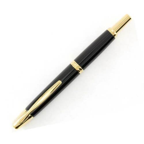 PILOT Vanishing Point Collection Refillable & Retractable Fountain Pen, Black Barrel with Gold Accents, Blue Ink, Fine Nib (60165)