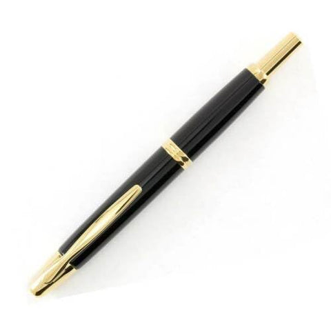 PILOT Vanishing Point Collection Refillable & Retractable Fountain Pen, Black Barrel with Gold Accents, Blue Ink, Fine Nib (60165)