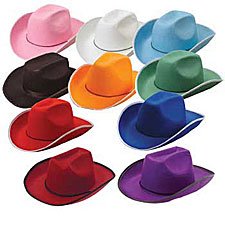 U.S. Toy Blue Felt Western Style Cowboy Hat Size Large