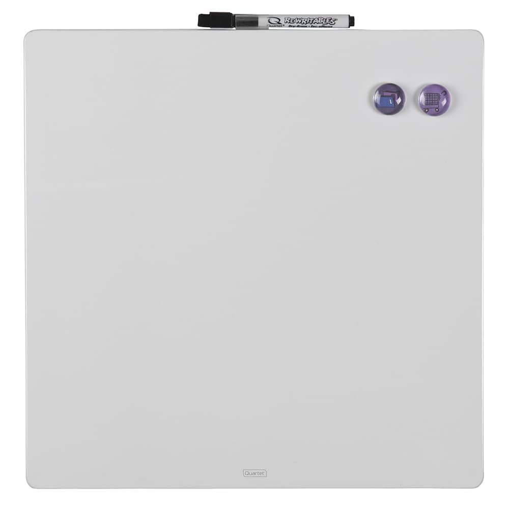 Quartet Magnetic Whiteboard Tile, 14" x 14" Dry Erase Board, White Board, Frameless, White Surface (85402-WT)