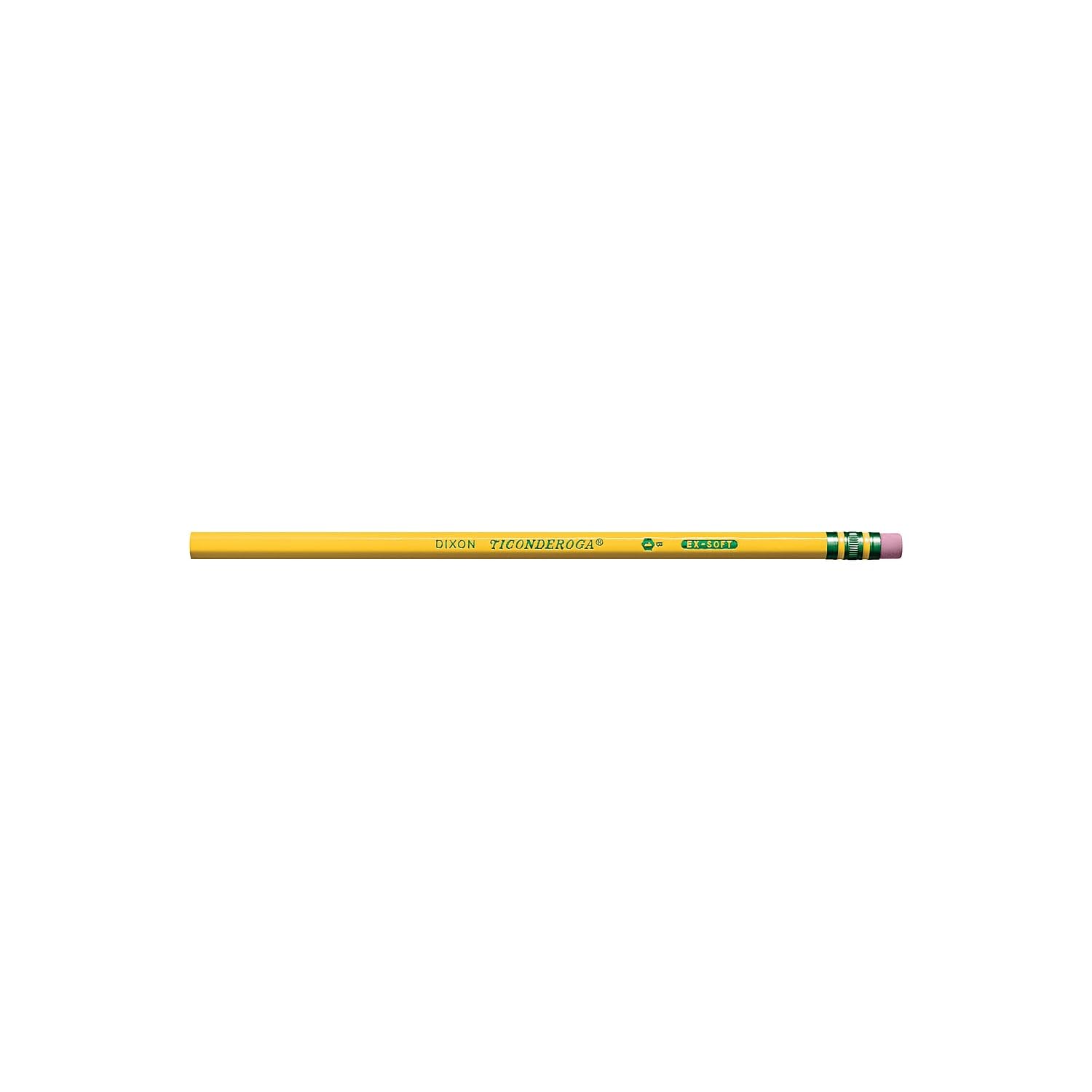 Ticonderoga Wood-Cased Pencils, 1 B Extra Soft, Yellow, 12 Count