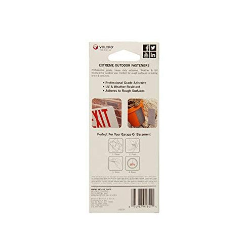VELCRO Brand Outdoor Heavy Duty Strips | 4in x 1in (10Pk) | Holds 15 lbs | Black Extreme Hook and Loop Tape Industrial Strength Adhesive | Weather Resistance for Rough Surfaces (91841)