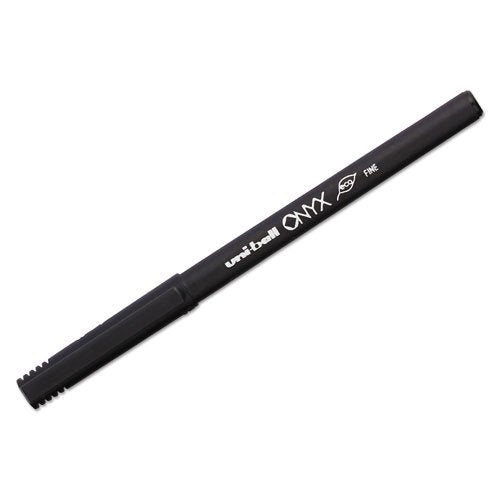 uniball Onyx Rollerball Pens, Fine Point (0.7mm), Black, 12 Pack