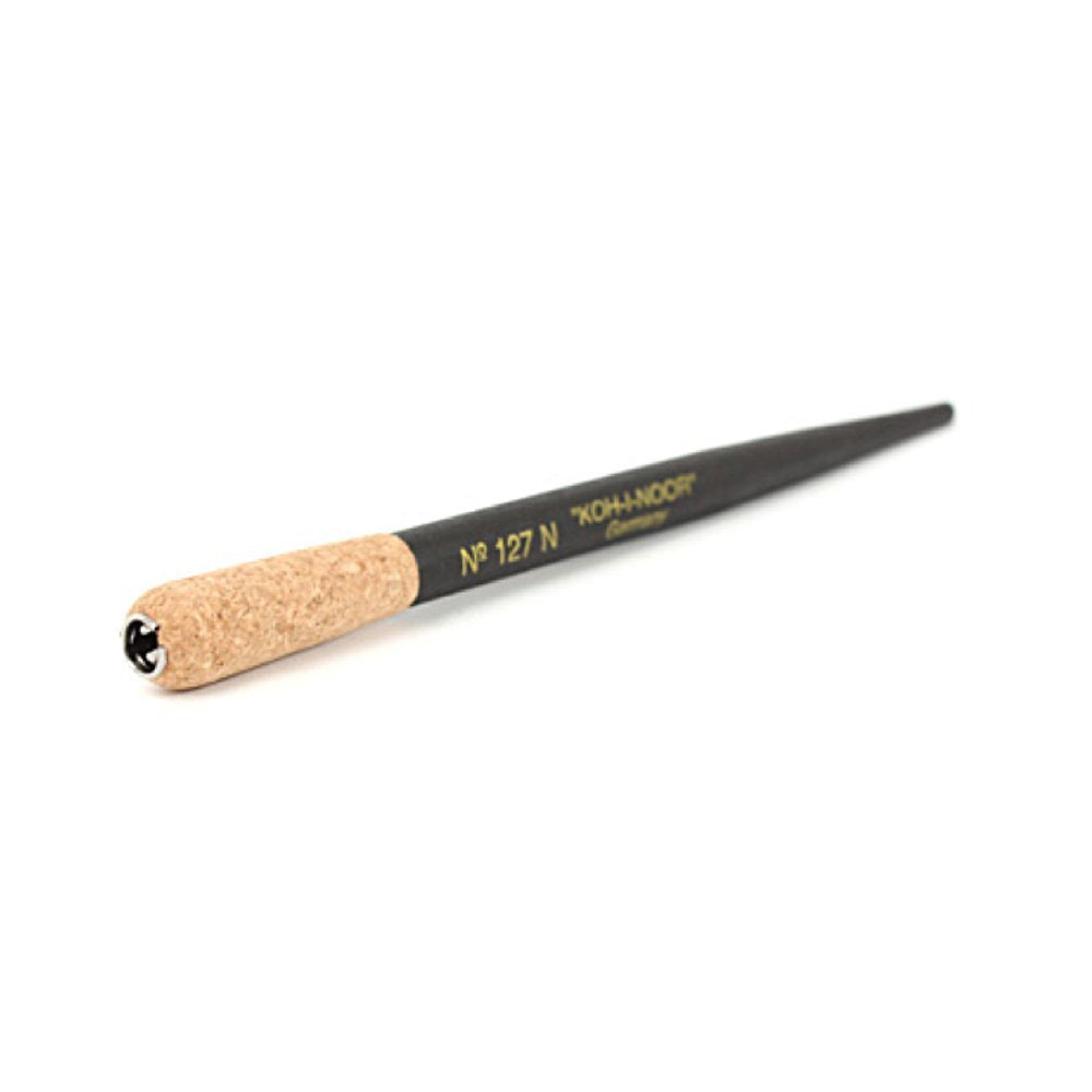 Koh-I-Noor Wooden Pen Holder with Cork Grip, For Drafting and Drawing, Black, 1 Each (127N.BLA)