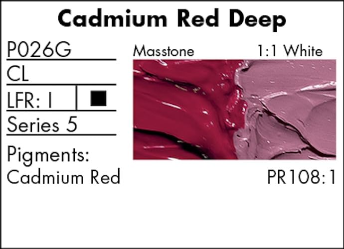Grumbacher Pre-Tested Oil Paint, 37ml/1.25 Ounce, Cadmium Red Deep (P026G)