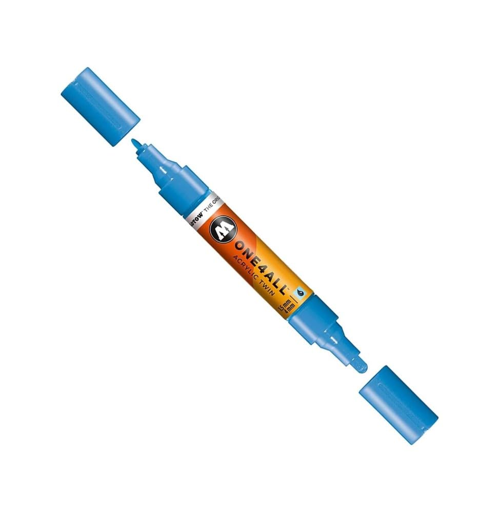 Molotow ONE4ALL Acrylic Twin Pump Marker, 1.5mm and 4mm Nibs, Shock Blue, 1 Each (227.436)