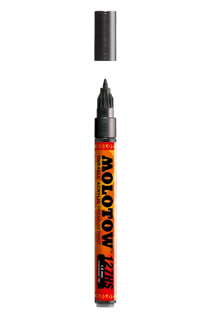 Molotow ONE4ALL Acrylic Paint Marker, 1.5mm, Metallic Black, 1 Each (127.501)