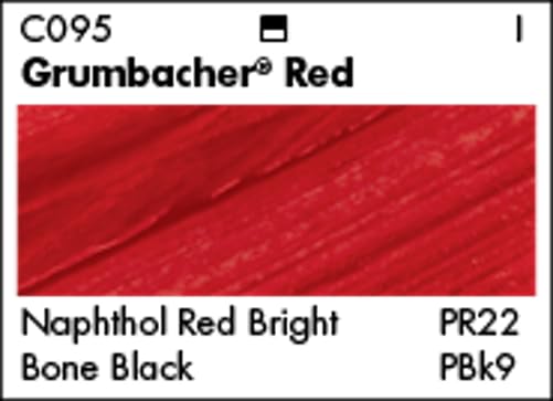 Grumbacher Academy Acrylic Paint, Gloss, 200ml/6.8 oz. Plastic Tube, Grumbacher Red (C095P200)