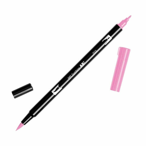 Tombow 56579 Dual Brush Pen Art Marker, 703 - Pink Rose, 1-Pack. Blendable, Brush and Fine Tip Marker