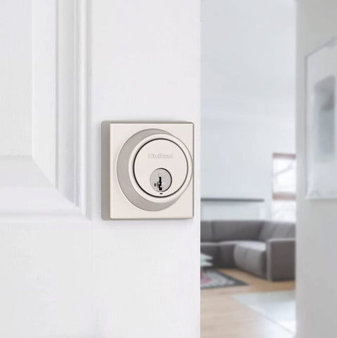Kwikset 816 KeyControl Deadbolt Deadbolt Lock, Polished Chrome Round Exterior Keyed Front Entry Door, Pick Resistant SmartKey Rekey Security, Single Cylinder Dead Bolt