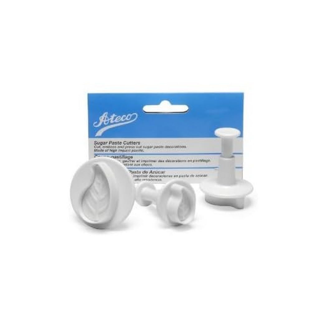 Ateco Set of 3 Sugar Paste Curved Leaf Cutters