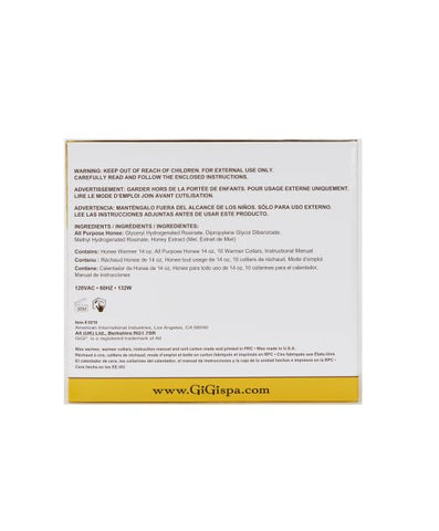 GiGi Honee Wax Warmer Kit - Hair Removal Waxing Kit with All-Purpose Wax & Collars, Ideal for At-Home & Salon Use on Face, Body, Legs & Arms