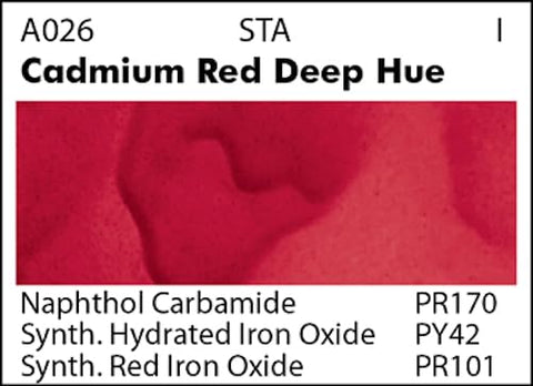 Grumbacher Academy Watercolor Paint, 7.5ml/0.25 Ounce, Cadmium Red Deep Hue (A026)
