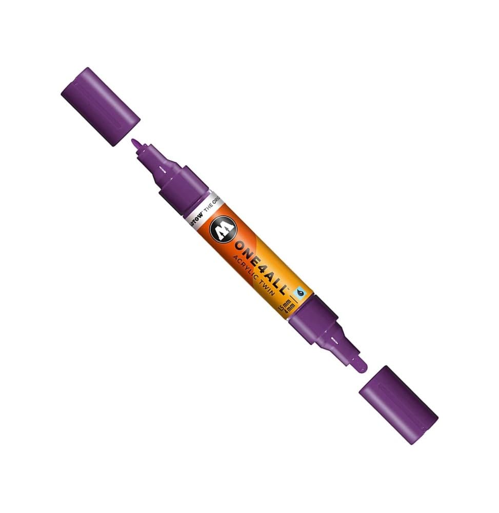 Molotow ONE4ALL Acrylic Twin Pump Marker, 1.5mm and 4mm Nibs, Currant, 1 Each (227.407)