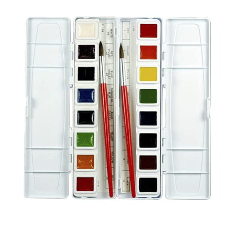 Prang Semi-Moist Watercolors 16-Color Half Pan Set