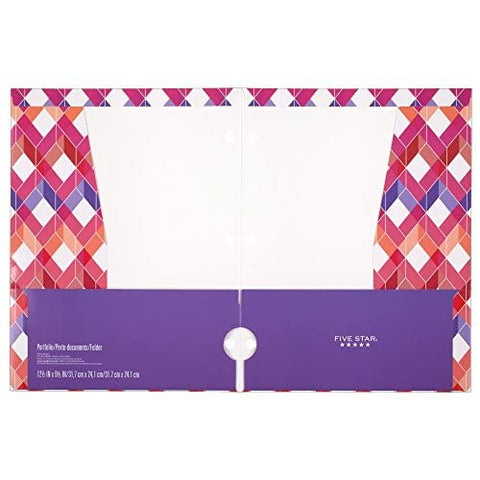 Five Star 4-Pocket Folder, 9-3/8" x 12" x 1/8", Design Selected for You, 1 Count (33222)