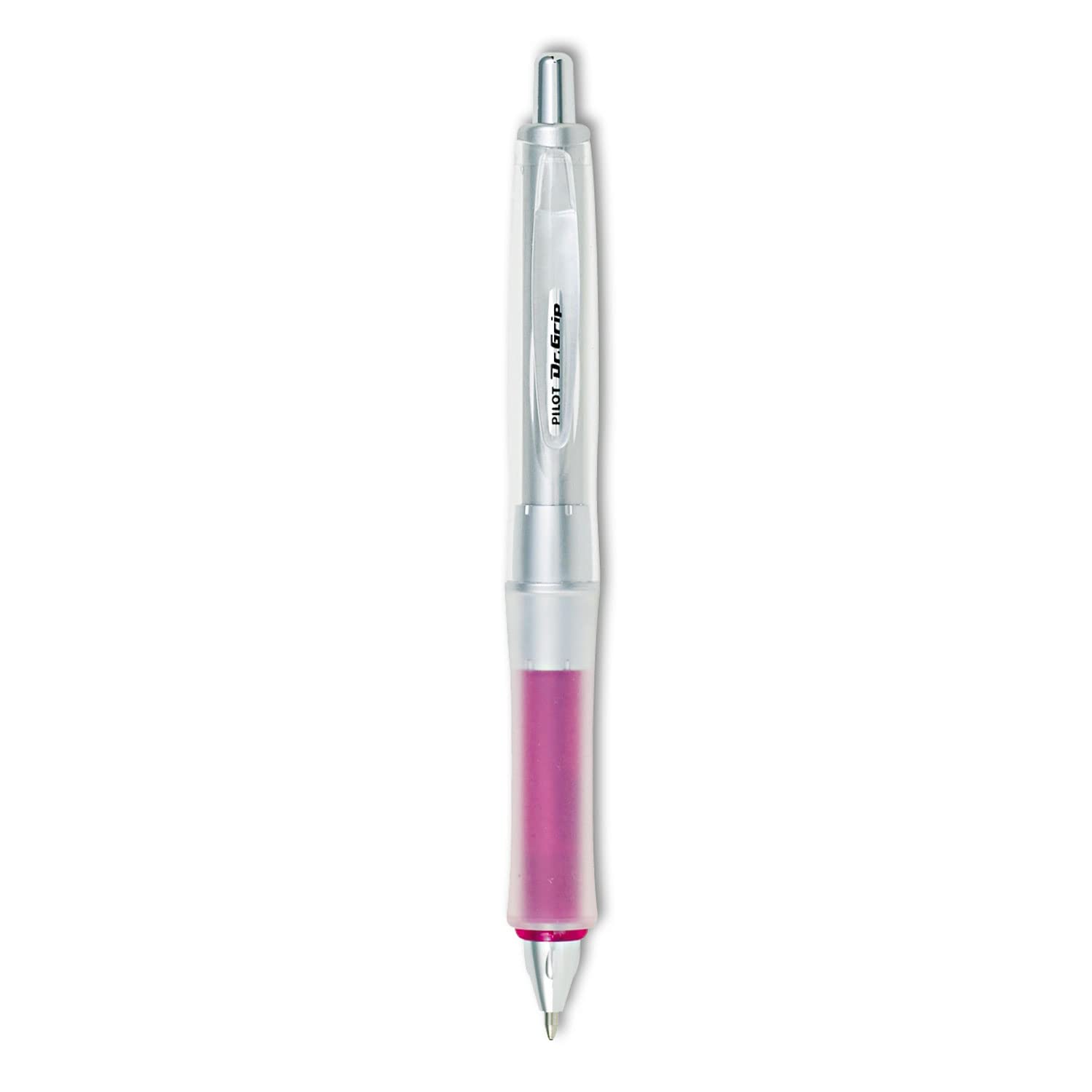 PILOT Dr. Grip Center of Gravity Refillable & Retractable Ballpoint Pen, Medium Point, Pink Grip, Black Ink, Single Pen - Ideal for School