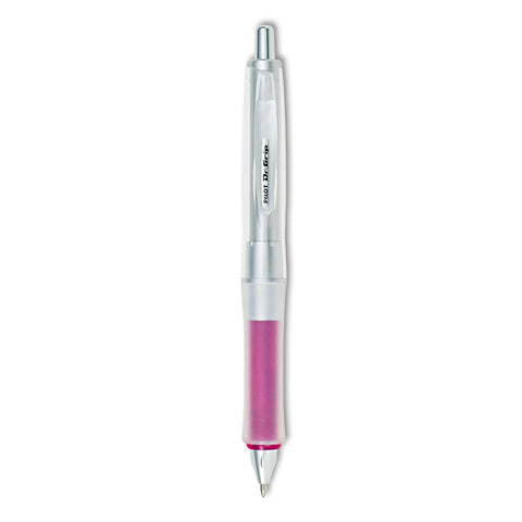 PILOT Dr. Grip Center of Gravity Refillable & Retractable Ballpoint Pen, Medium Point, Pink Grip, Black Ink, Single Pen - Ideal for School