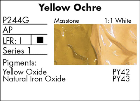 Grumbacher Pre-Tested Oil Paint, 37ml/1.25 Ounce, Yellow Ochre (P244G)