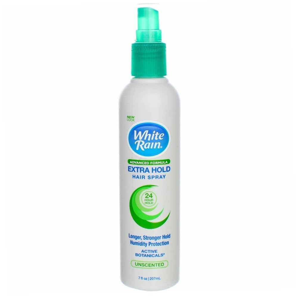 White Rain Hairspray Extra Hold Unscented, 7 oz (Pack of 3) - Non-Aerosol Hair Spray Extra Hold for Men & Women, Advanced Formula with Humidity Protection, Fragrance-Free, Non-Sticky, All Hair Types