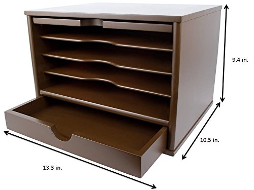 Victor Wood Desktop Organizer with Closing Door, 4720 (Brown Mocha)
