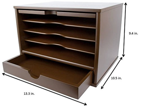 Victor Wood Desktop Organizer with Closing Door, 4720 (Brown Mocha)