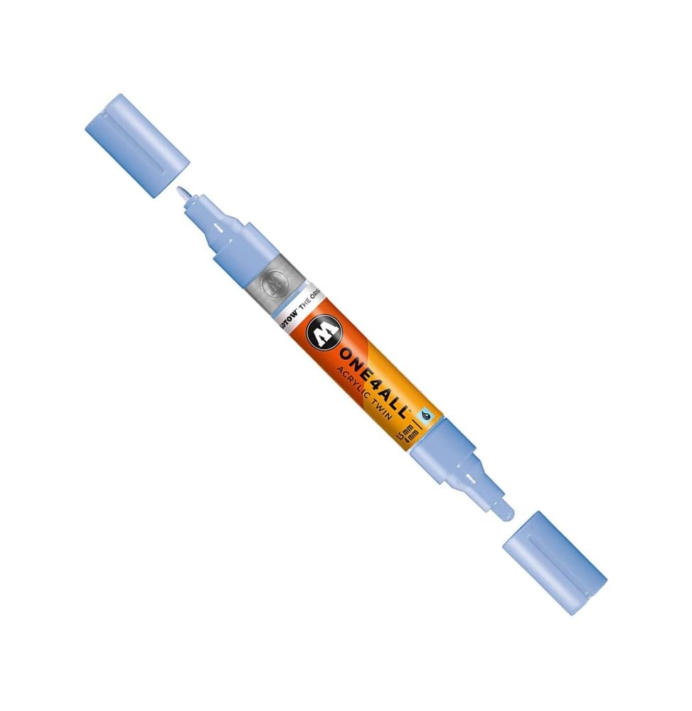 Molotow ONE4ALL Acrylic Twin Pump Marker, 1.5mm and 4mm Nibs, Ceramic Light Pastel, 1 Each (227.417)
