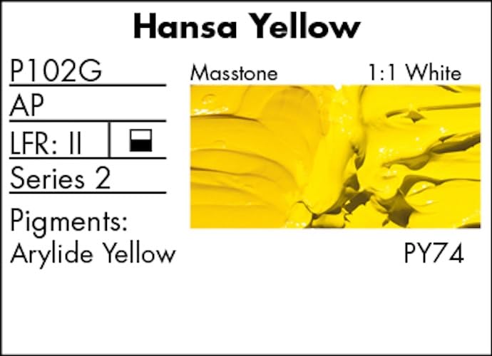 Grumbacher Pre-Tested Oil Paint, 37ml/1.25 oz., Hansa Yellow (P102G)
