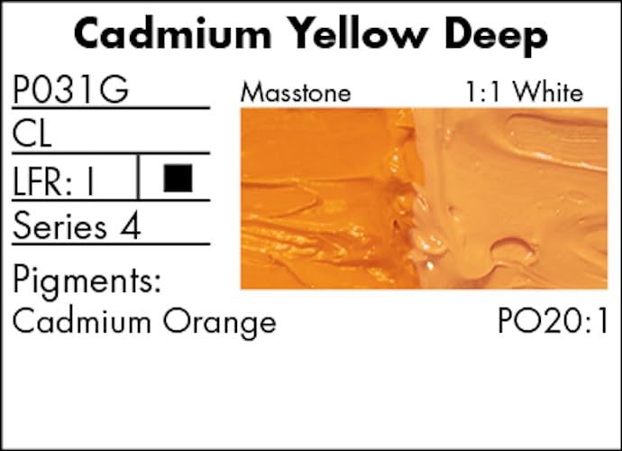 Grumbacher Pre-Tested Oil Paint, 37ml/1.25 Ounce, Cadmium Yellow Deep (P031G)