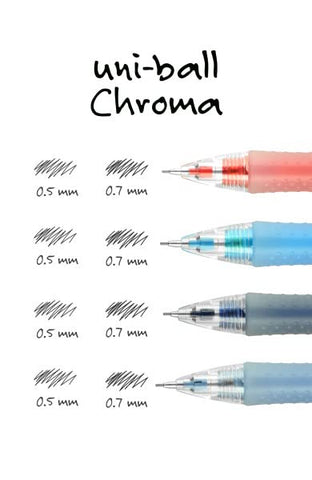 uniball Chroma Mechanical Pencil Starter Kit, 0.7mm, HB #2, Assorted Barrel, 2 Pack