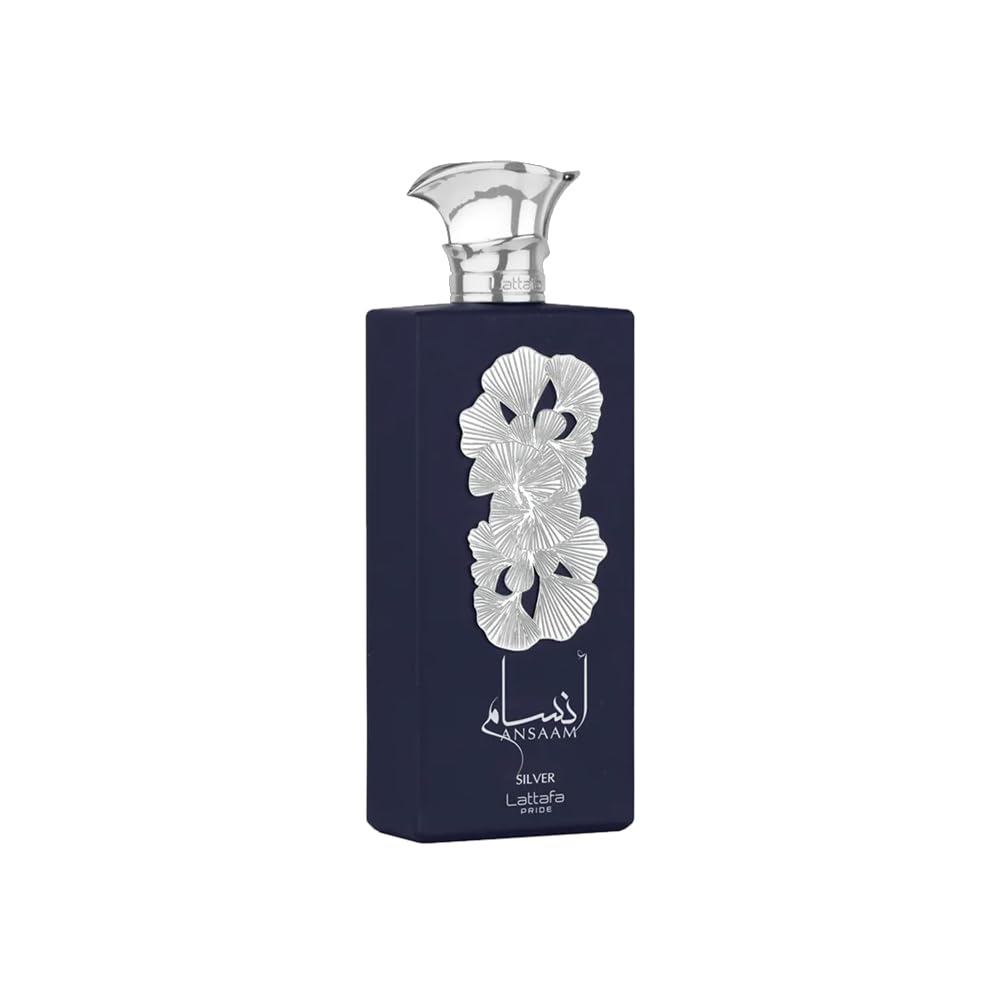 Lattafa Ansaam Silver Eau De Parfum Spray for Unisex, 3.4 Ounce