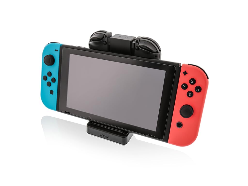 Nyko Charge Base - Charging Dock/Play and Charge Stand for Two Joy-Con Controllers and Switch Console with Included USB Type - C Power Cord for Nintendo Switch